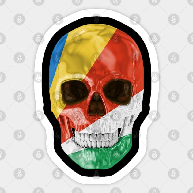 Seychelles Flag Skull - Gift for Seychellois With Roots From Seychelles Sticker by Country Flags